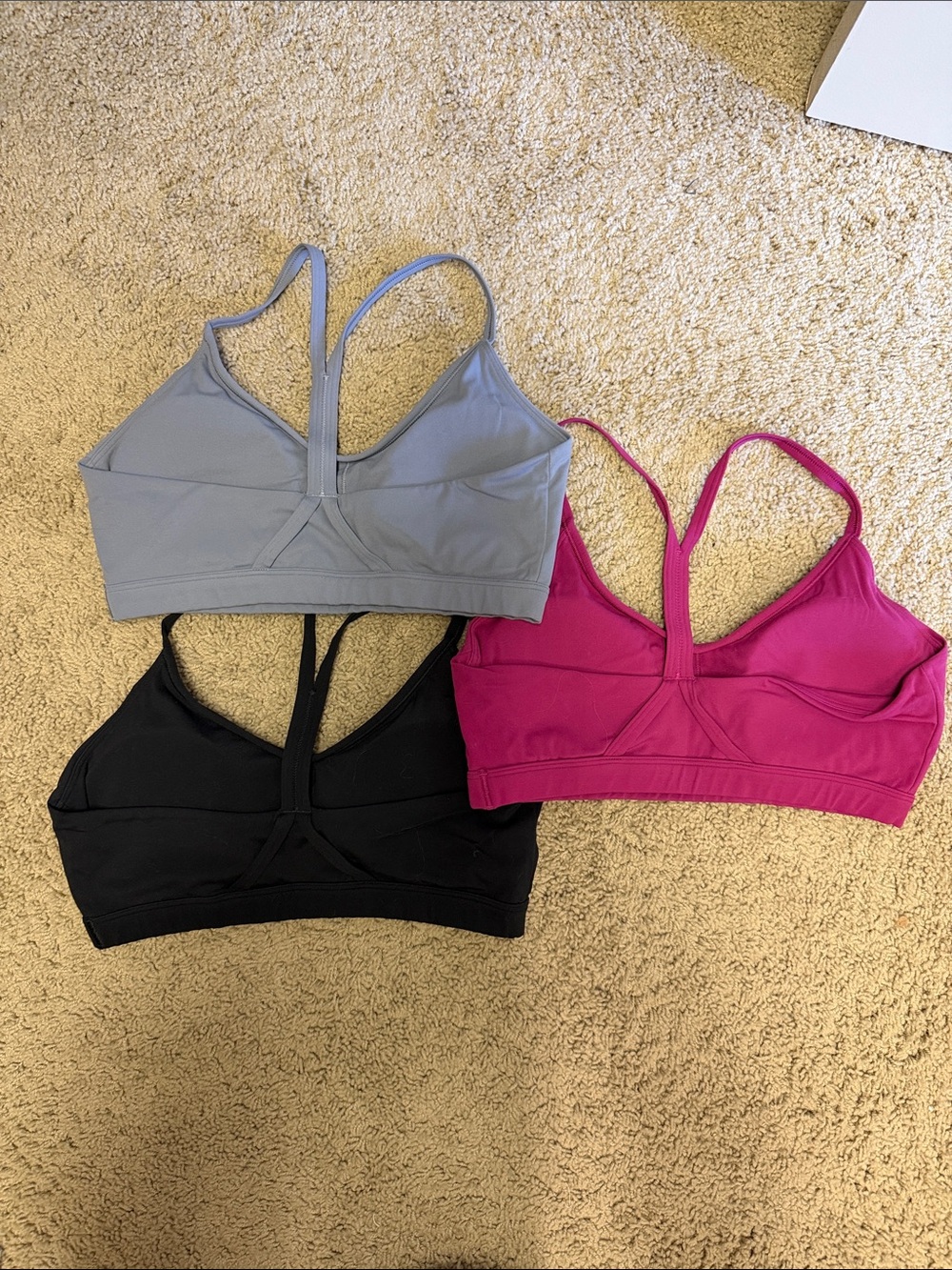 Gymshark Sports Bra Trio — Black, Purple, Magenta - Picture 2 of 2